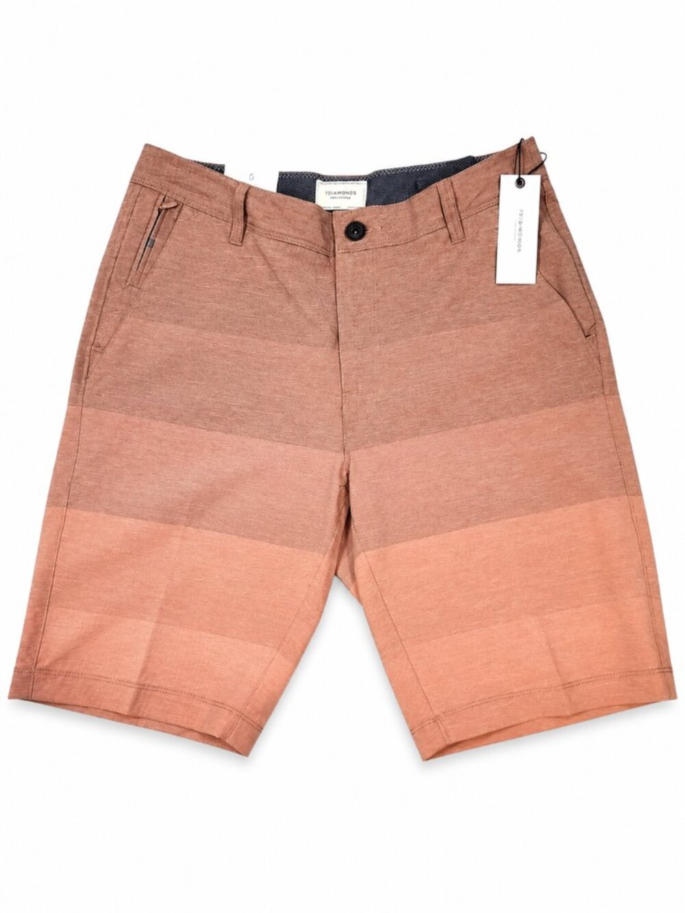 7 Diamonds Performance Hybrid Shorts Coral Colorblock Stretch Size 29